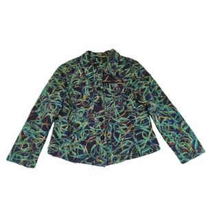 Vintage Kaktus Wearable Art Button Front‎ Jacket Maximalist Women's Size XL